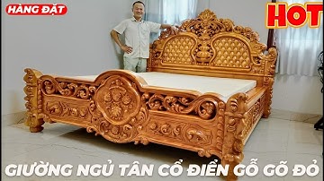 Giường Ngủ Hoàng Gia Cao Cấp Gỗ Gõ Đỏ - mẫu giường ngủ tân cổ điển đẹp - Giường tủ Đẹp