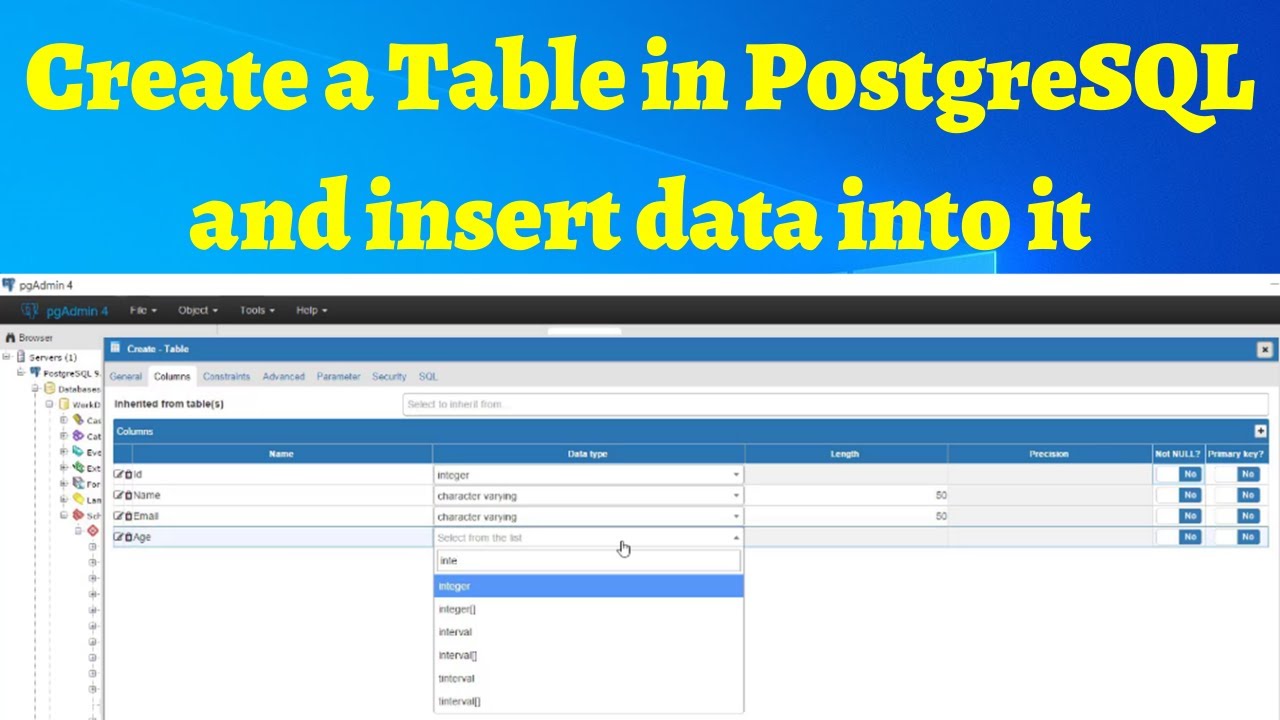 Www select com. PGADMIN Insert into Table. PGADMIN Tables in database. Pgadmin4 create Table. PGADMIN 4 Insert.