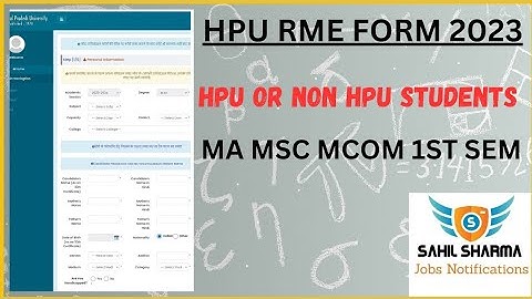 Hpu ma msc mcom RME Registration 2023|How to apply hpu RME form 2023-2024| #hpuexamnews #HPURME