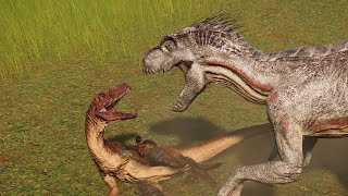INDOMINUS REX vs INDORAPTOR vs RAPTOR SQUAD  | Jurassic World Evolution 2
