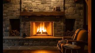 Timber Frame Lodge Ambience – Jazz & Stone Fireplace for Hours of Enjoyment