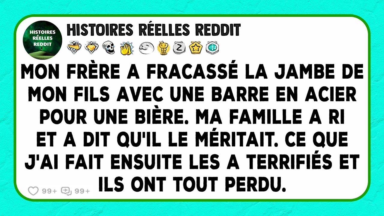 Mon frère a fracassé la jambe de mon fils avec une barre en acier pour une bière. Ma famille a ri...