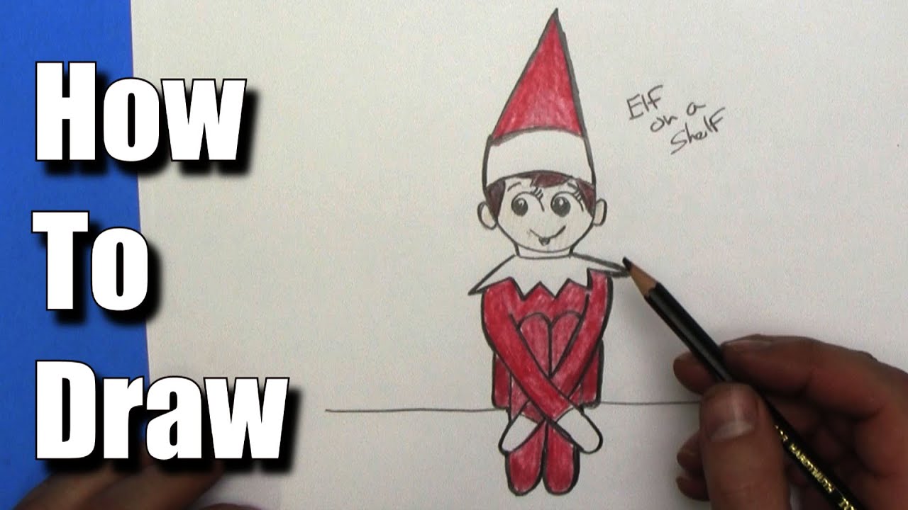 How to Draw Elf on the Shelf - EASY - Step By Step - Kids Draw