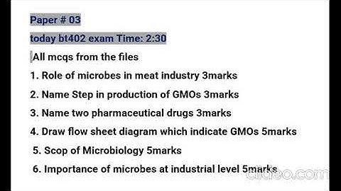 BT 402 MICROBIAL BIOTECHNOLOGY CURRENT MIDTERM PAPERS 2023