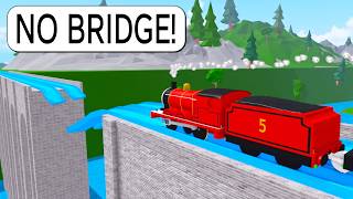 I Drive a STEAM TRAIN on Roblox BUT the BRIDGE Is GONE