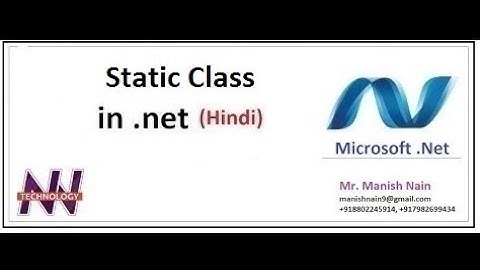 .Net tutorial in Hindi | Static and instance class members | Hindi | Manish Nain