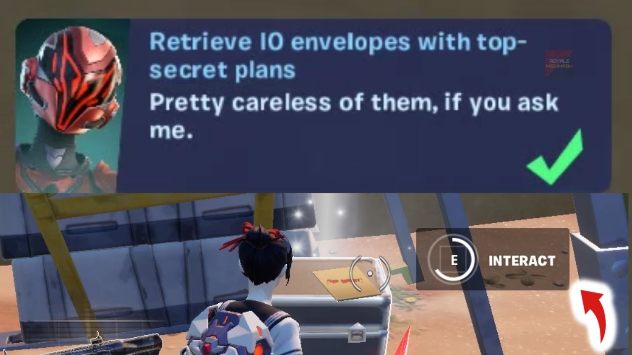 Retrieve IO envelopes with top secret plans Fortnite Rebuilding Quests! YouTube