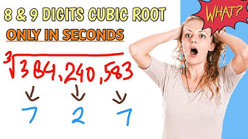 8 and 9 Digits Cubic Root in Seconds