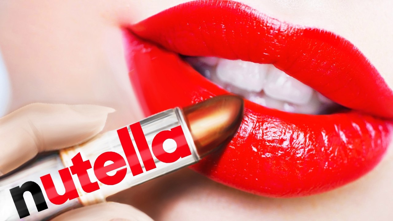 DIY NUTELLA LIPSTICK The BEST Recipe for Chocolate Lip Balm life hack