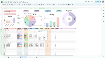 To-do List Spreadsheet Template for Google Sheets and Excel