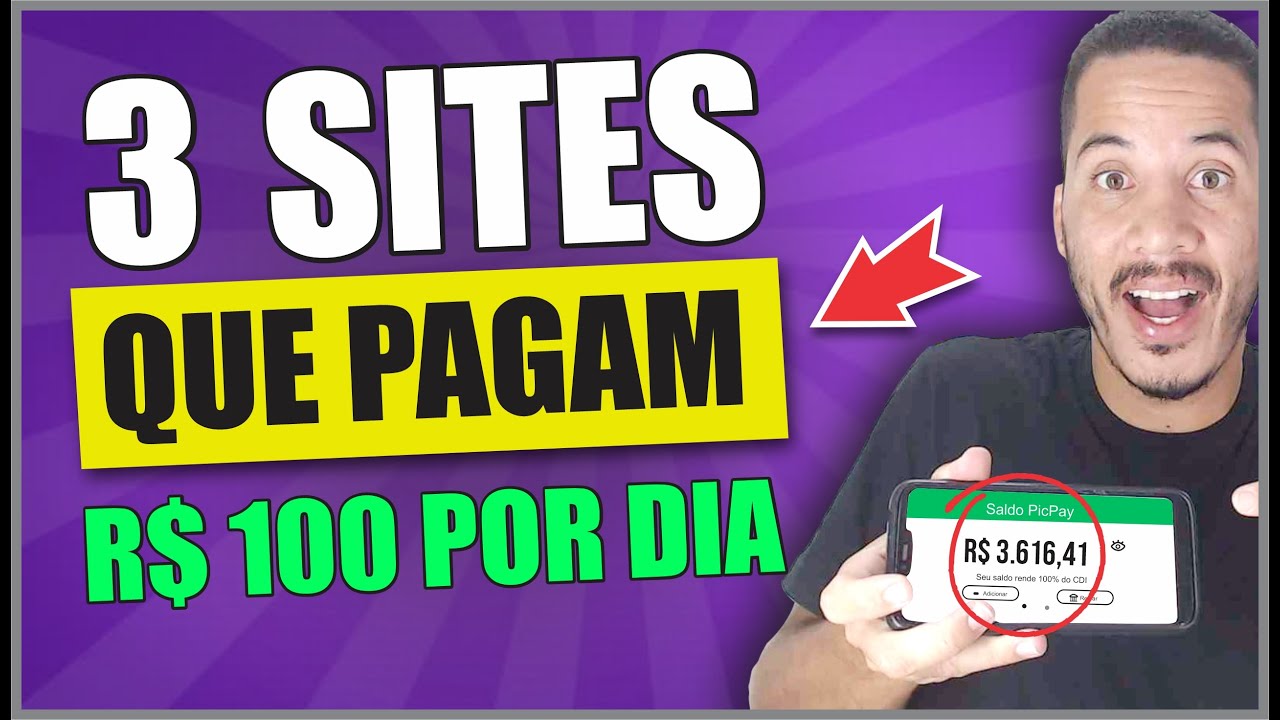 3 SITES QUE PAGAM R$100 REAIS POR DIA! Sites para Ganhar Dinheiro na Internet