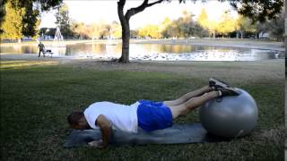 Exercise Ball Atomic Push Up