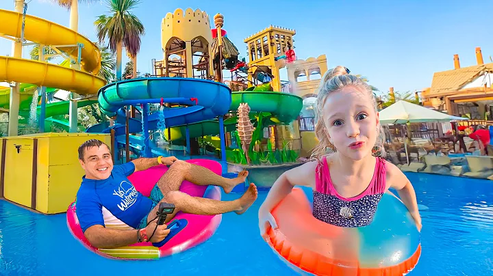 Nastya and daddy's gift day at the water park