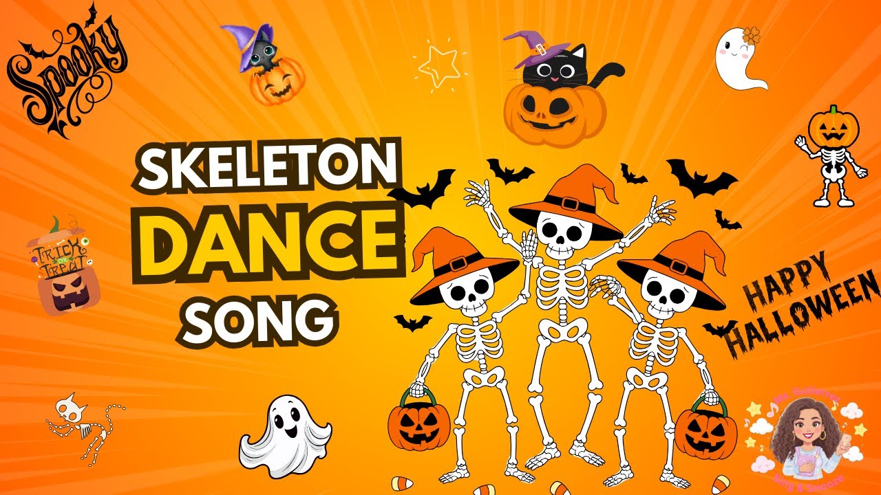 💀 Skeleton Dance Song | Fun Halloween Dance for Kids 🎃👻