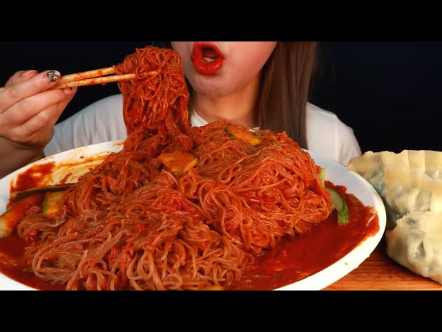 송주불냉면 먹방🔥오랜만에 4인분 매운양념장 한통 넣고 먹다 죽을뻔함😢찐만두는 음...ASMR MUKBANG