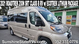 New 2021 Roadtrek Zion SRT Class B RV featuring an EcoTrek Lithium Package