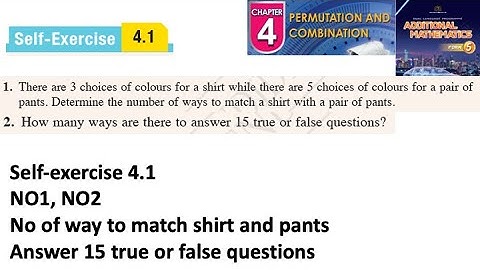 Permutation and combination self-exercise 4.1 Q1 Q2 latihan kendiri 4.1 form 5 add maths kssm spm