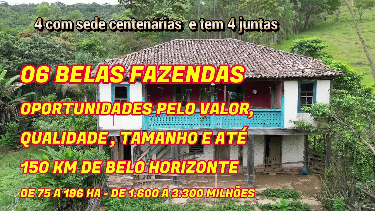 Cener Imóveis  06 belas fazendas de oportunidade na região de Cons  Lafaiete MG de 75 a 196 ha