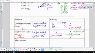 1 5 Angle Relationships notes VIDEO LESSON