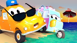 Tom the Tow Truck's Car Wash - Carrie The Candy Car is Covered in Plastic Waste! - Trucks cartoons
