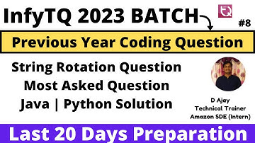 Infytq Previous Year Coding Question | String Rotation | 2023 BATCH Prep | Day-3