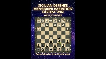 Sicilian Defense | Mengarini Variation | Fastest Win | Chess Openings | Chess Tricks | Learn Chess