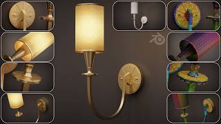 Modern Wall Sconce Lamp 3D Model | Low Poly Game Ready PBR Interior Wall Light