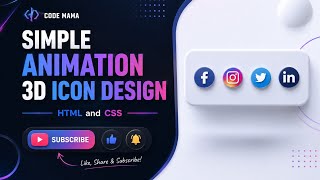 Simple Animation 3D Icon Design Html and Css 