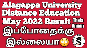 Result Not Published | Alagappa University Distance Education May 22 Exam @Thalaannan