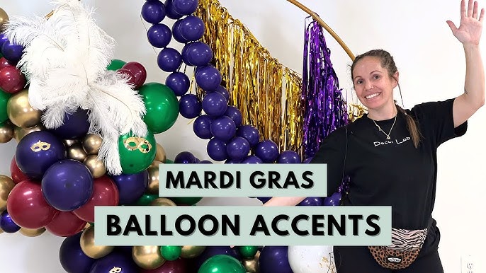 Mardi Gras Party Decor with Balloons 