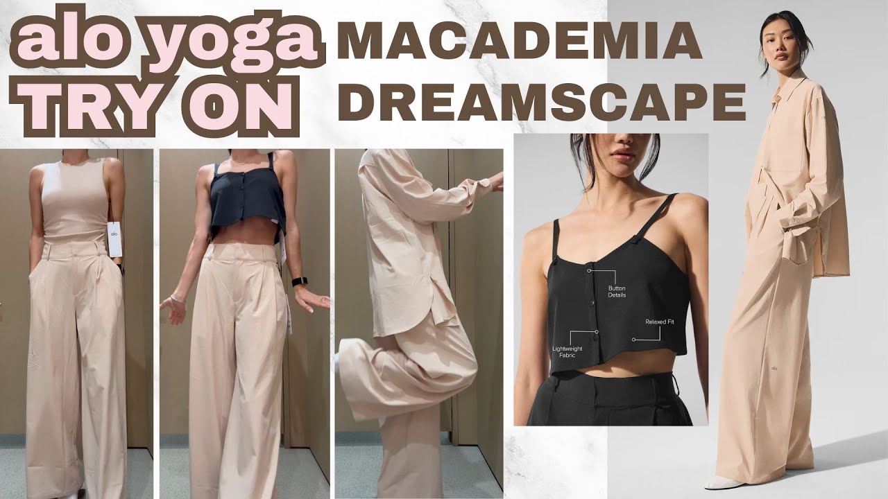 ALO Yoga Dreamscape Set Try-On – Trousers + Button Down ☁️ - YouTube