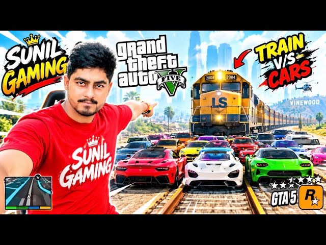 GTA 5 LIVE | Train vs 100 Luxury Cars 😱🔥 कौन बचेगा?
