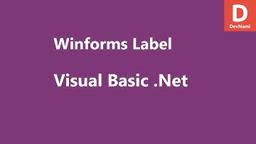 Visual Basic .Net Label Control