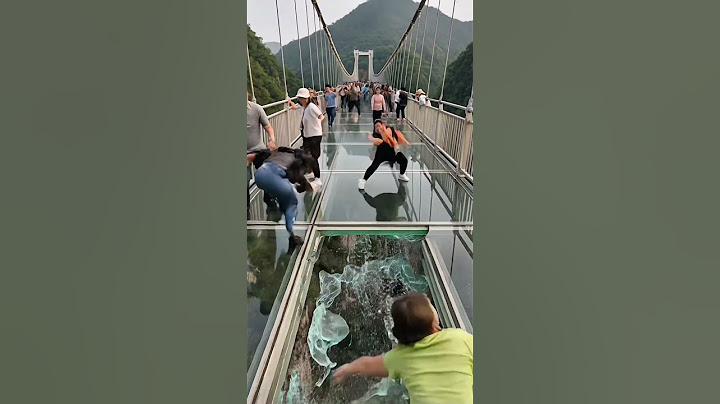 Glass bridge cracks and collapses.