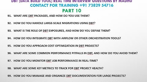 DBT (Data Build Tool) Real Time Work Interview Questions Part 10 | By Madhu
