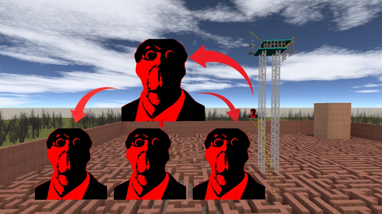 COLORFUL OBANGA VS BIG TAWER IN BIG MAZE #Gmod2.0 #NexTbotS