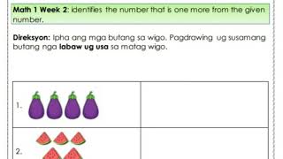 MATH GRADE 1 QUARTER 1 WEEK 2