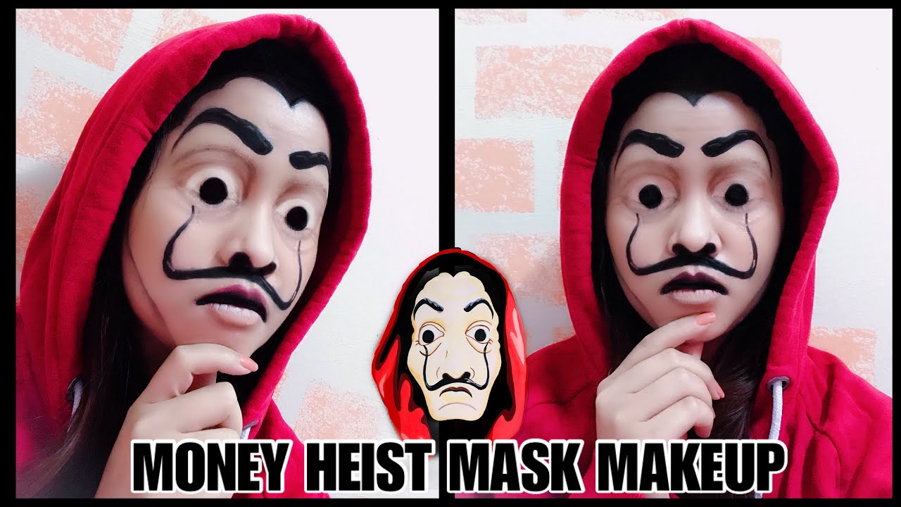 MONEY HEIST MASK MAKEUP step by step by Van B. ARTS tutorial (TAGALOG) YouTube