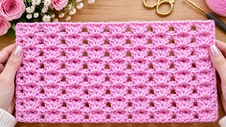 WOW!❤️Easy & Beautiful Crochet Stitch! Beginner Friendly, Stunning 3D Blanket Pattern