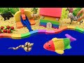 DIY Miniature Kinetic Sand House #8 - Build House and Fish Pond from Kinetic Sand (Satisfying)