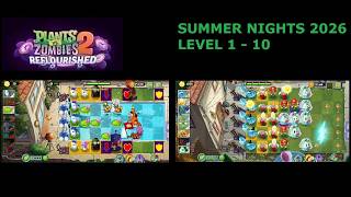 Plants vs Zombies 2: Reflourished: Summer Nights 2026: Level 1 - 10