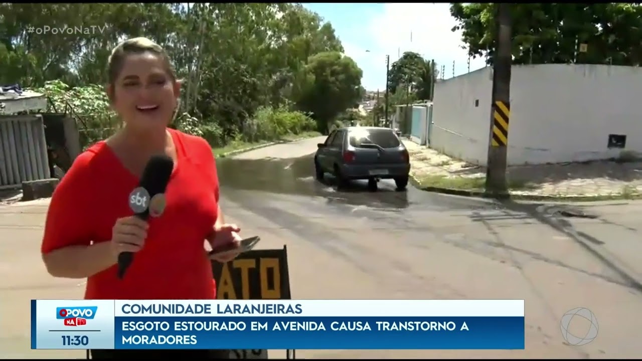 Comunidade Laranjeiras: esgoto estourado em avenida causa transtorno a moradores - O Povo na TV