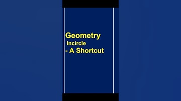 Geometry  | Triangle | Incircle| Short cut |  CAT, GRE, GMAT, Bank, SSC Exam | SR Gorantla | short |