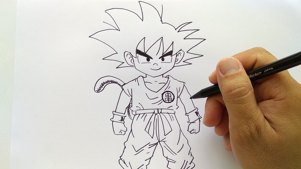 Cara Menggambar Songoku Dragonball Z Youtube