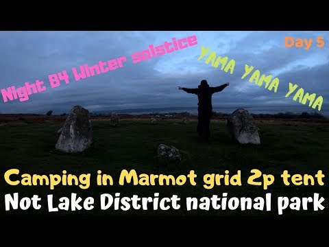 Winter Solstice night Lake District Marmot Tent camp Coast to Coast Birkrigg stone circle