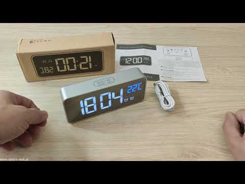 Wideo: Stojący Elektroniczny Zegar świetlny: Cyfrowy Zegar Na Baterie Z Podświetleniem Nocnym, Z Termometrem I Liczbami świetlnymi, Inne