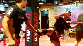 Muay Thai catching kick drills