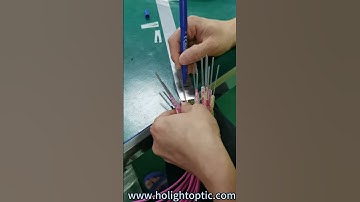 Mark before Stripping Fiber -MPO Cable Production 💌 beta@holightoptic.com #Fiber #Cables #MPO