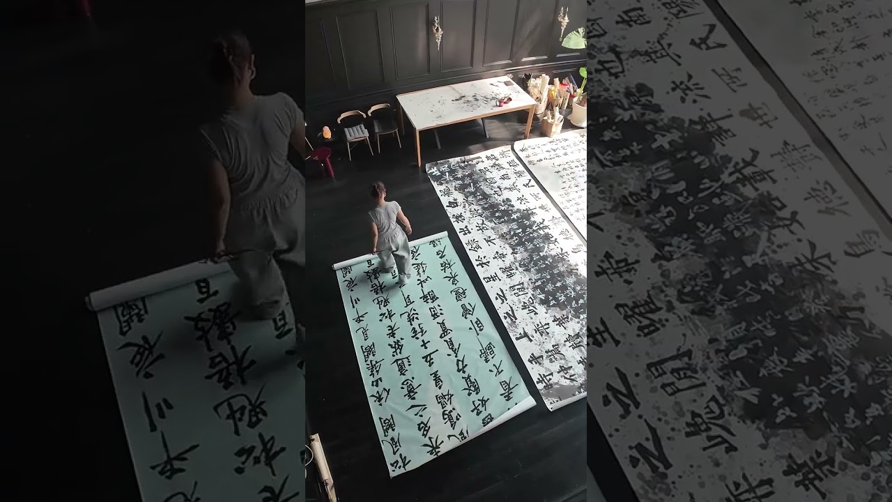 没这么大的房子还写不了这么好的书法#大幅书法