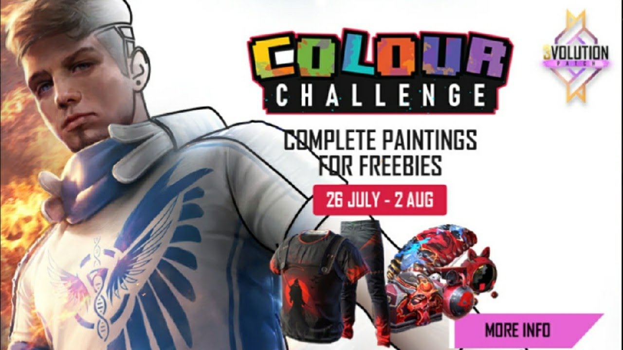 Garene Free Fire Colour Challenge Complete Painting For Freebies Wine Prizes